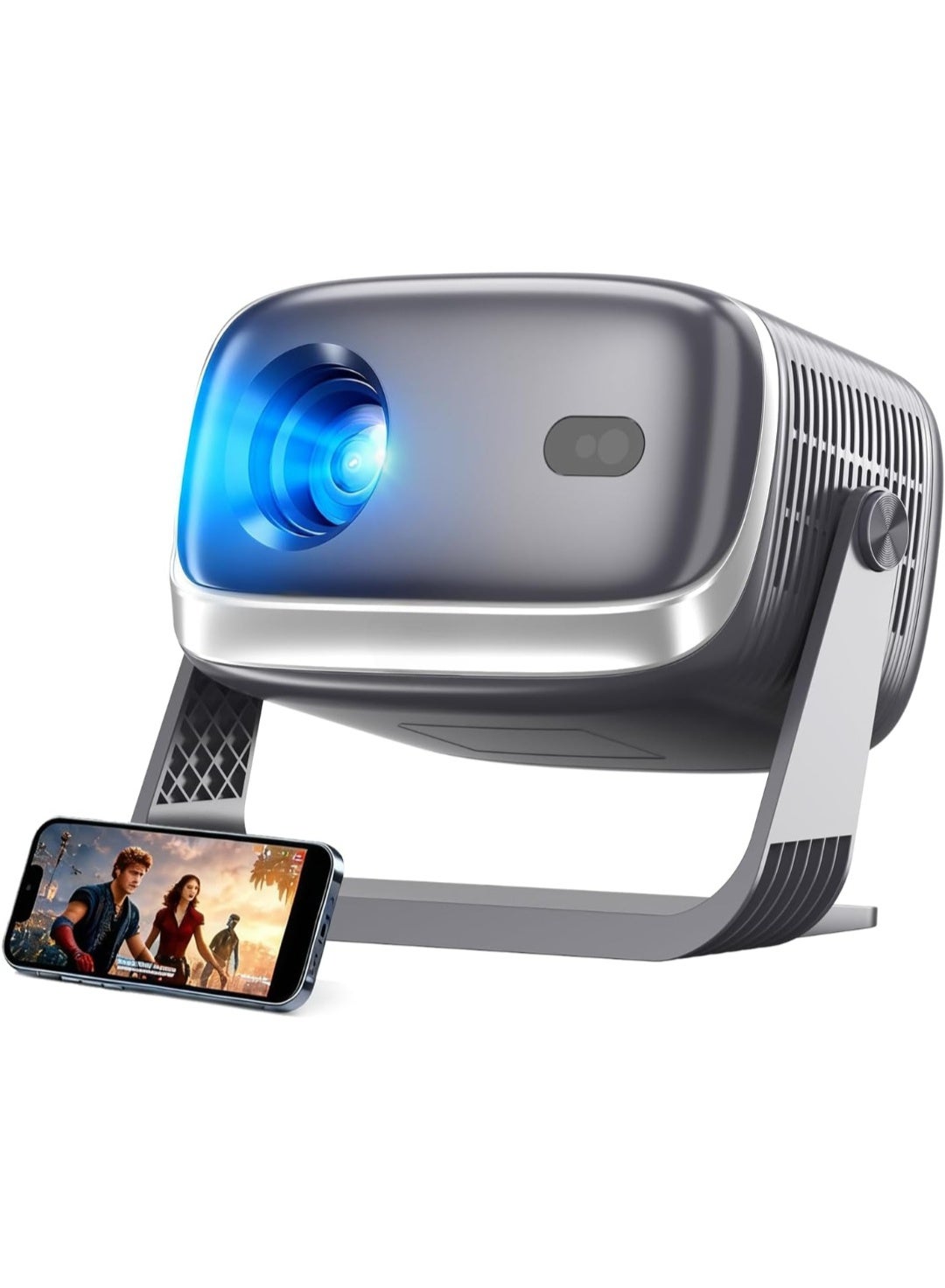720P HD 4K Support Projector,WiFi 6 & BT 5.0 Smart Projector with 10000 lumens,Android 12,Auto Focus & Keystone Zoom,Built-in Speaker,Compatible with Smartphone/Laptop/PC & Home Theater & Outdoor